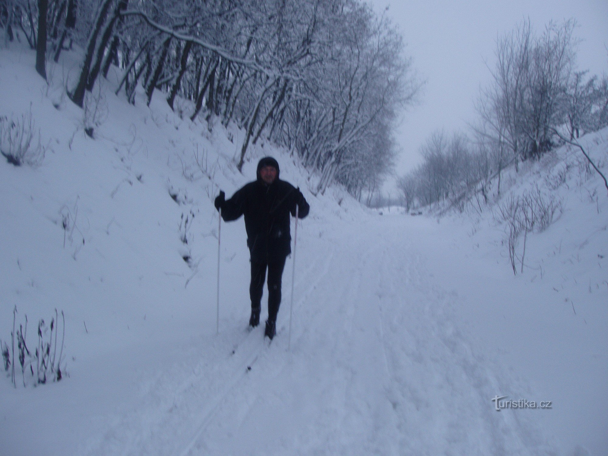 Cross-country skiing along the cycle path Nezamyslice - Morkovice