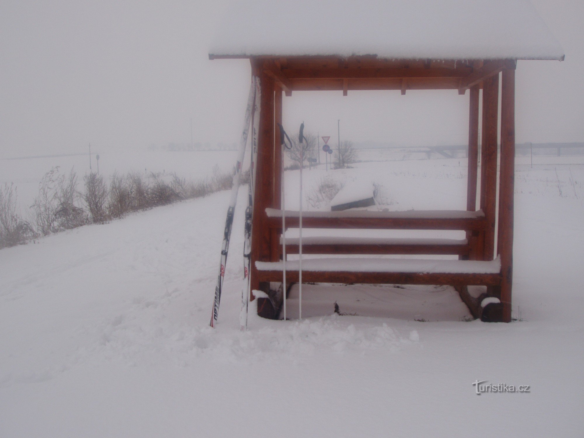 Cross-country skiing along the cycle path Nezamyslice - Morkovice