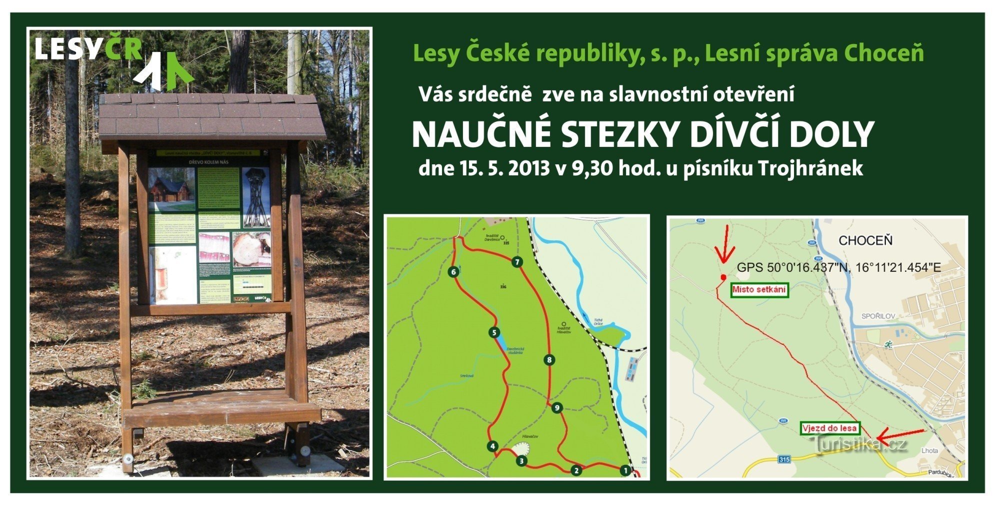 In Choceňsko opent Lesy ČR een nieuwe educatieve route Dívčí doly
