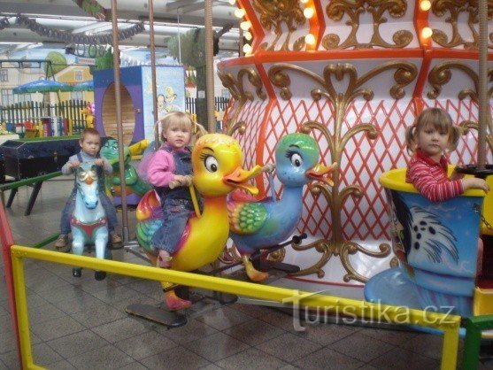 On the carousel.