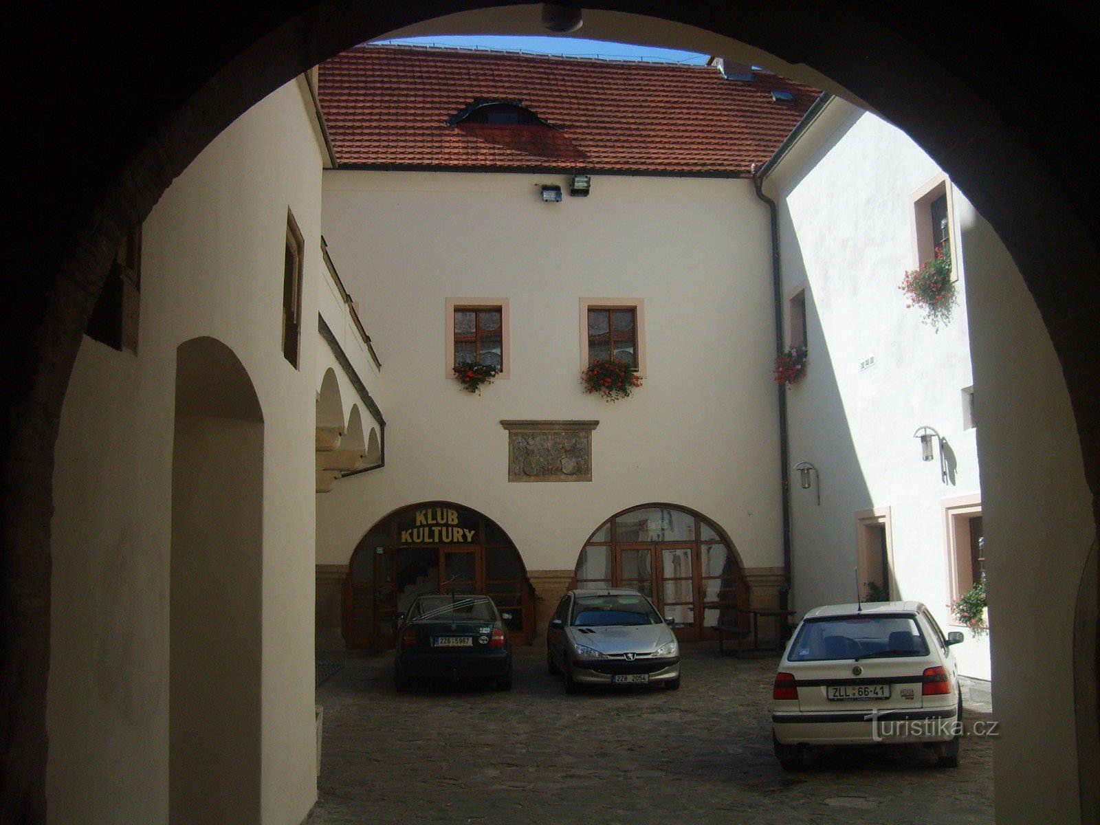 in the courtyard