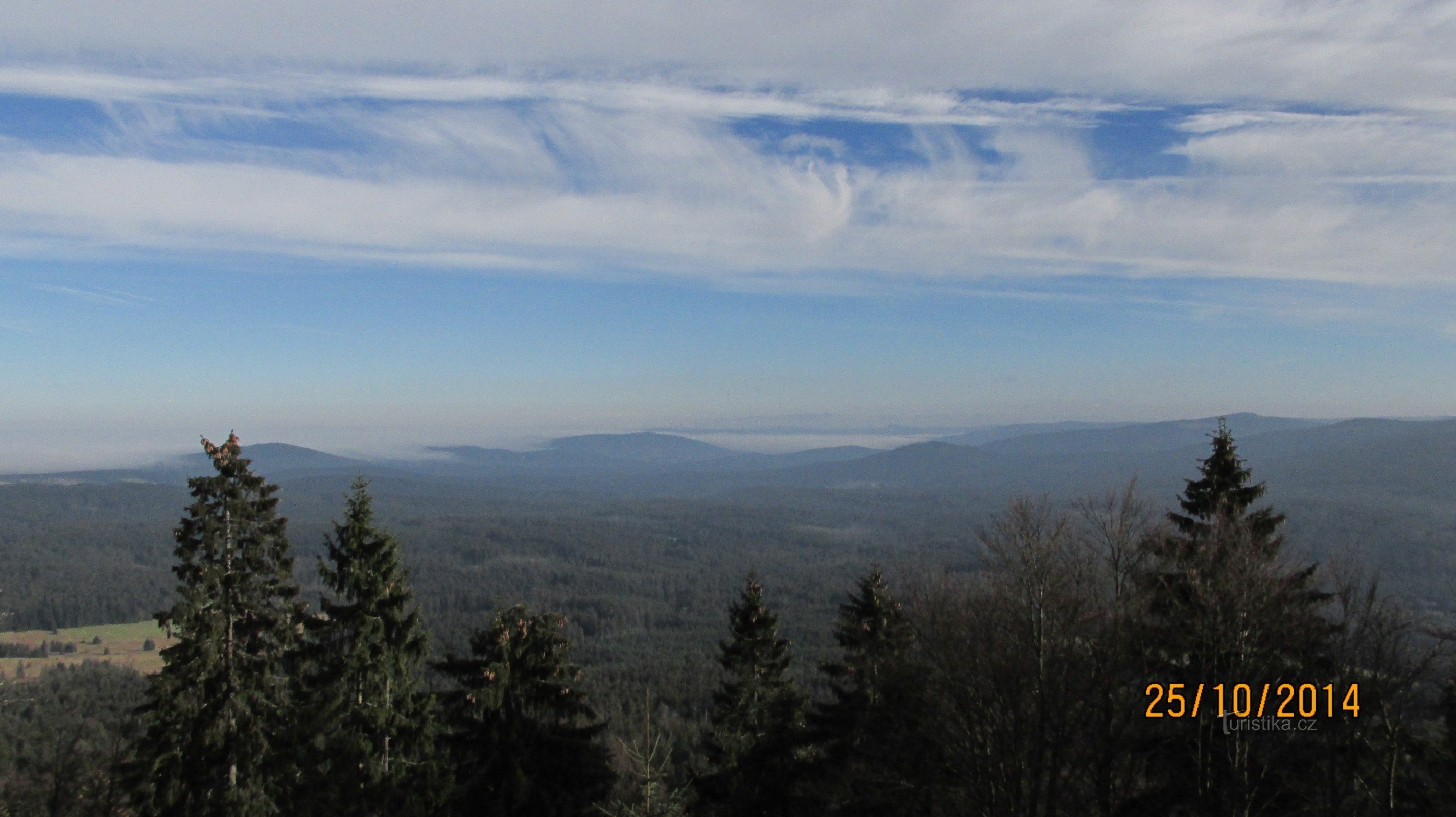 Na Pancíř - para uma bela vista das montanhas Šumava