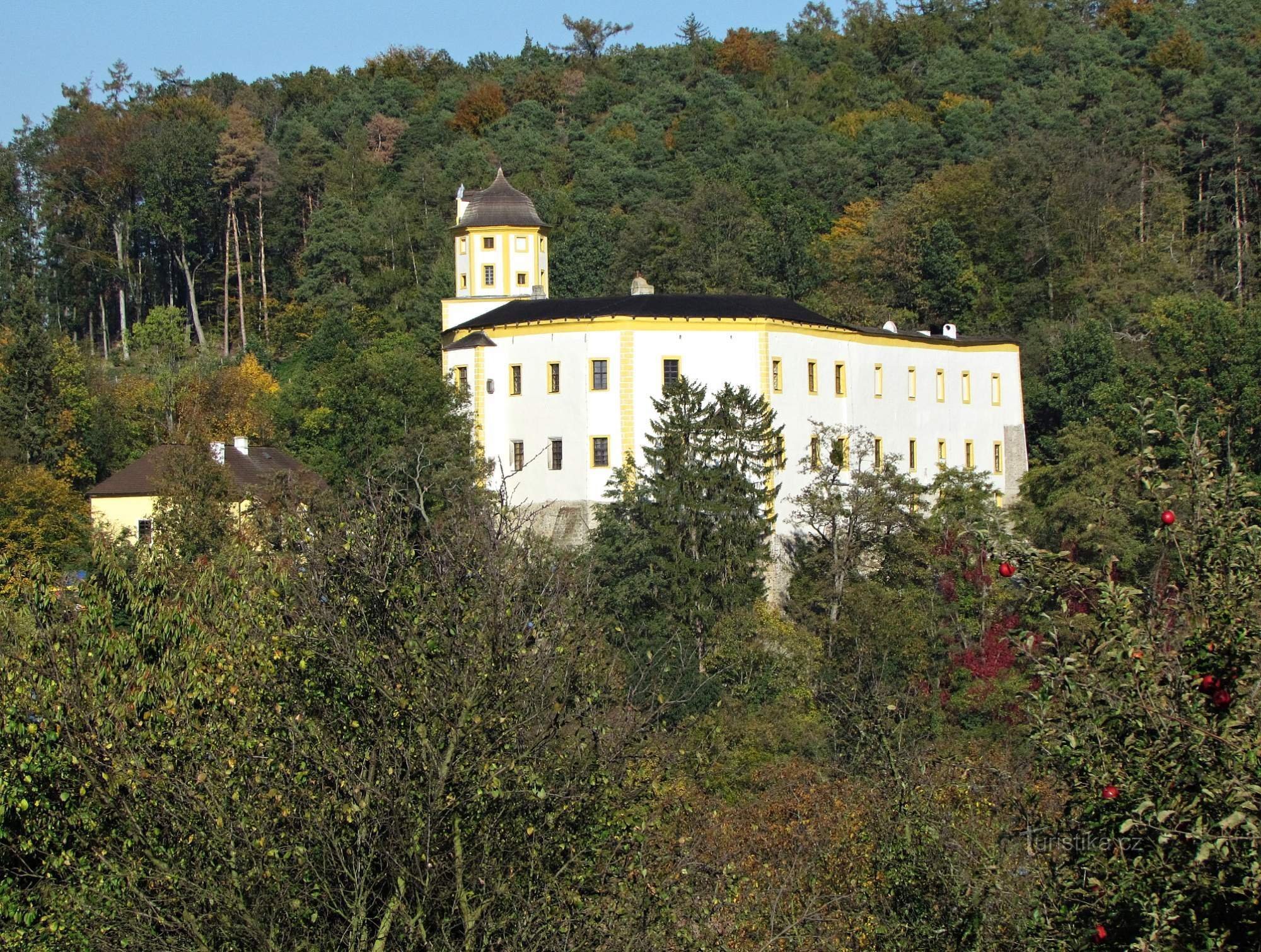 På en rundtur i Malenovices slott och trädgården