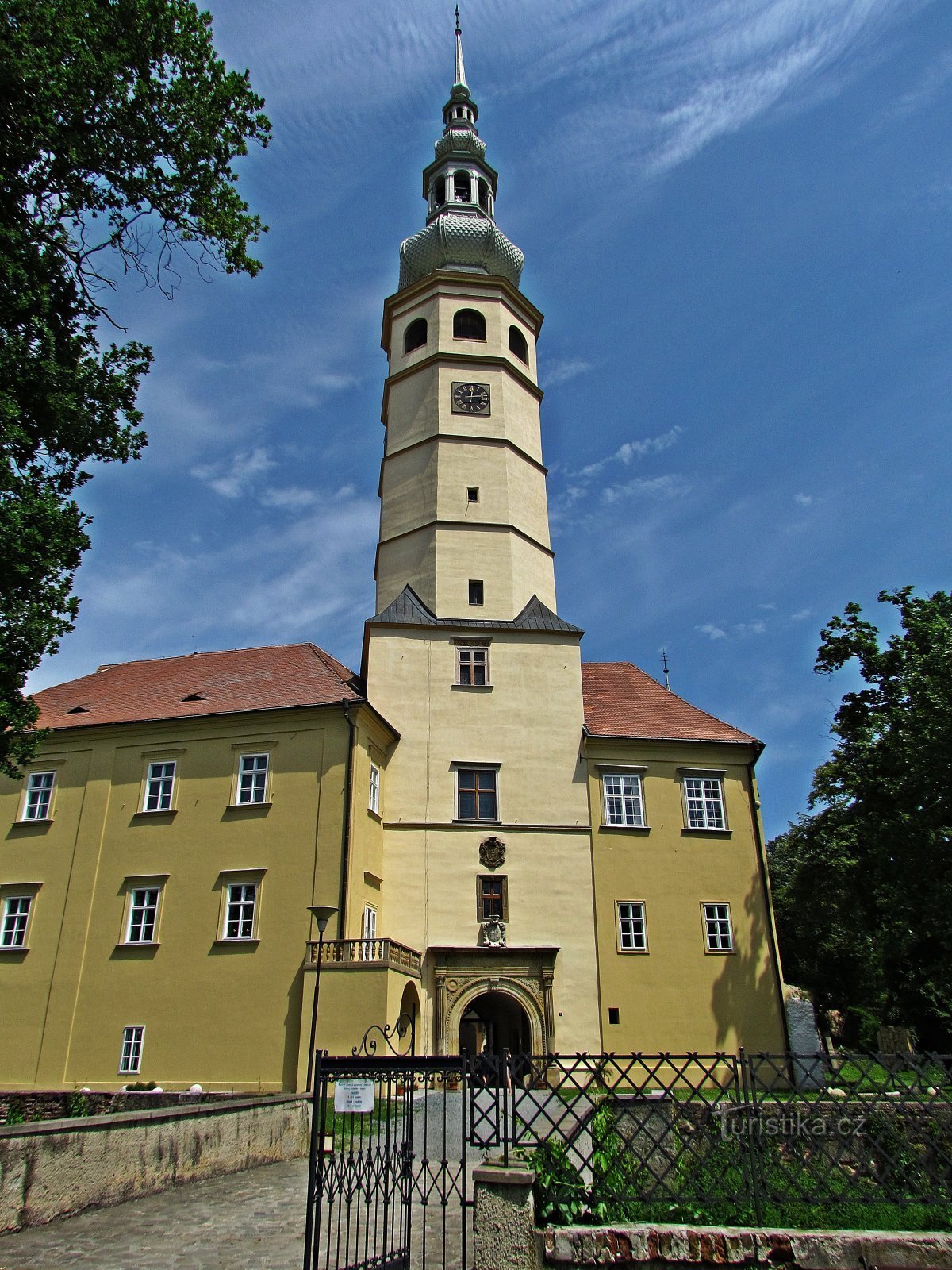 Lors d'une visite du château de Tovačovské