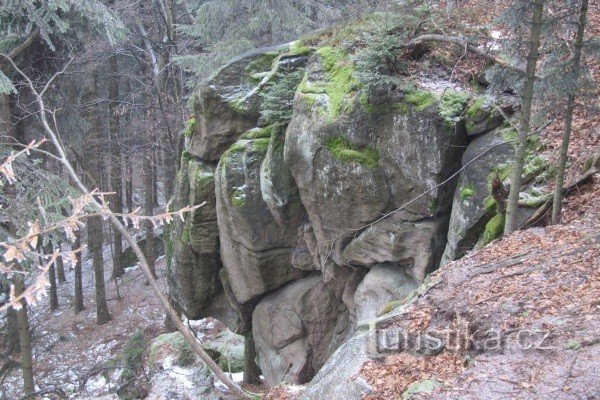 Sulle rocce di Pulčín