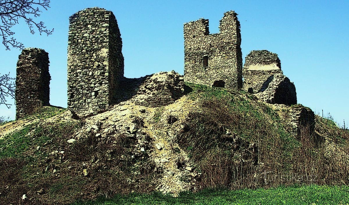 Para as ruínas românticas de Brníčko