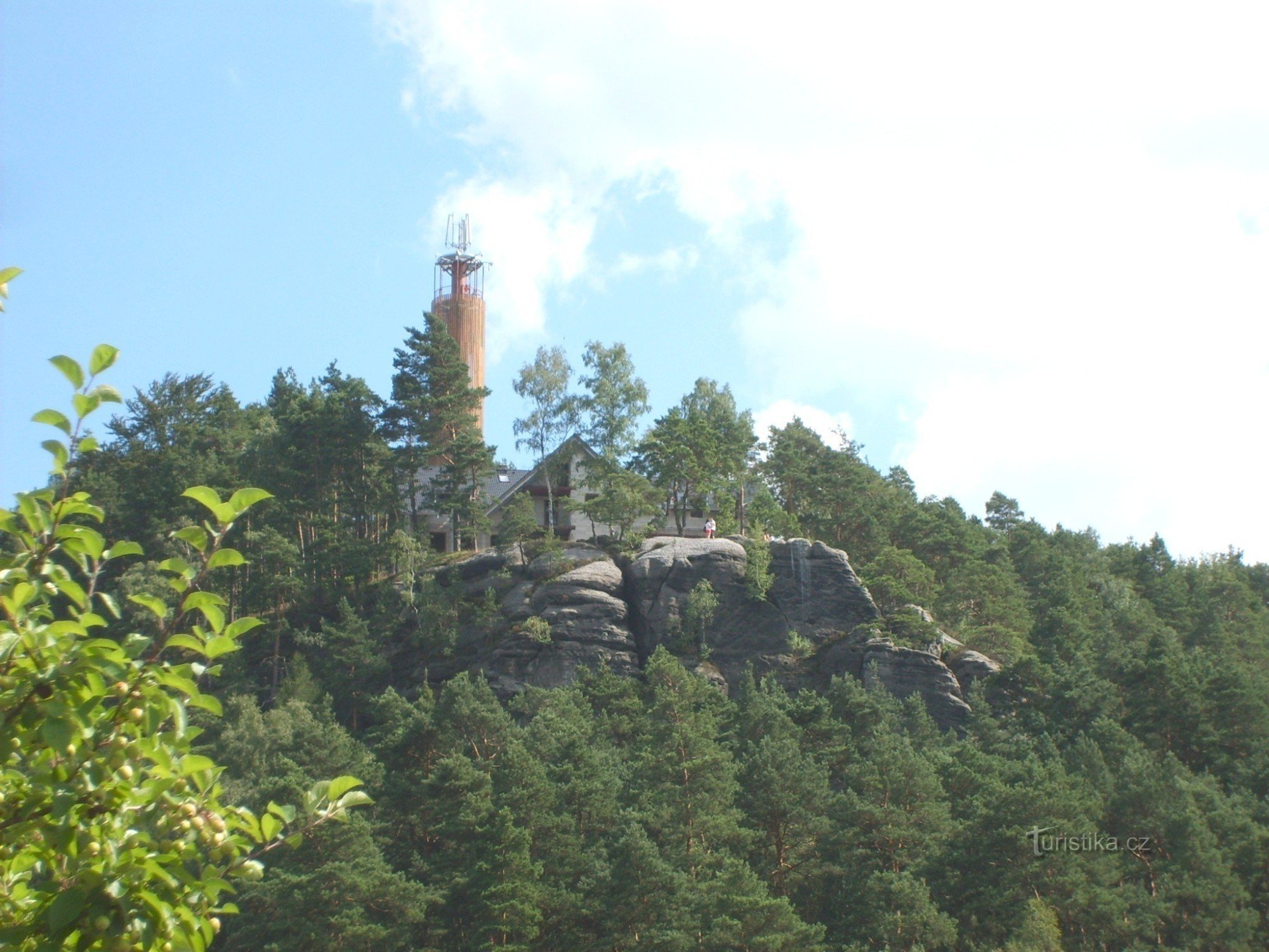On Stráž, a newly built lookout tower