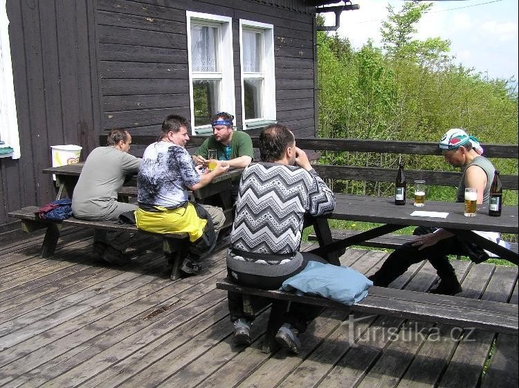 sur la terrasse du gîte