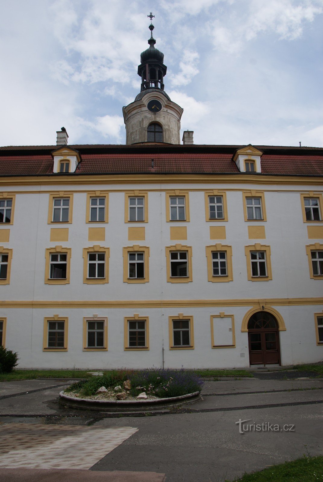 in the large courtyard