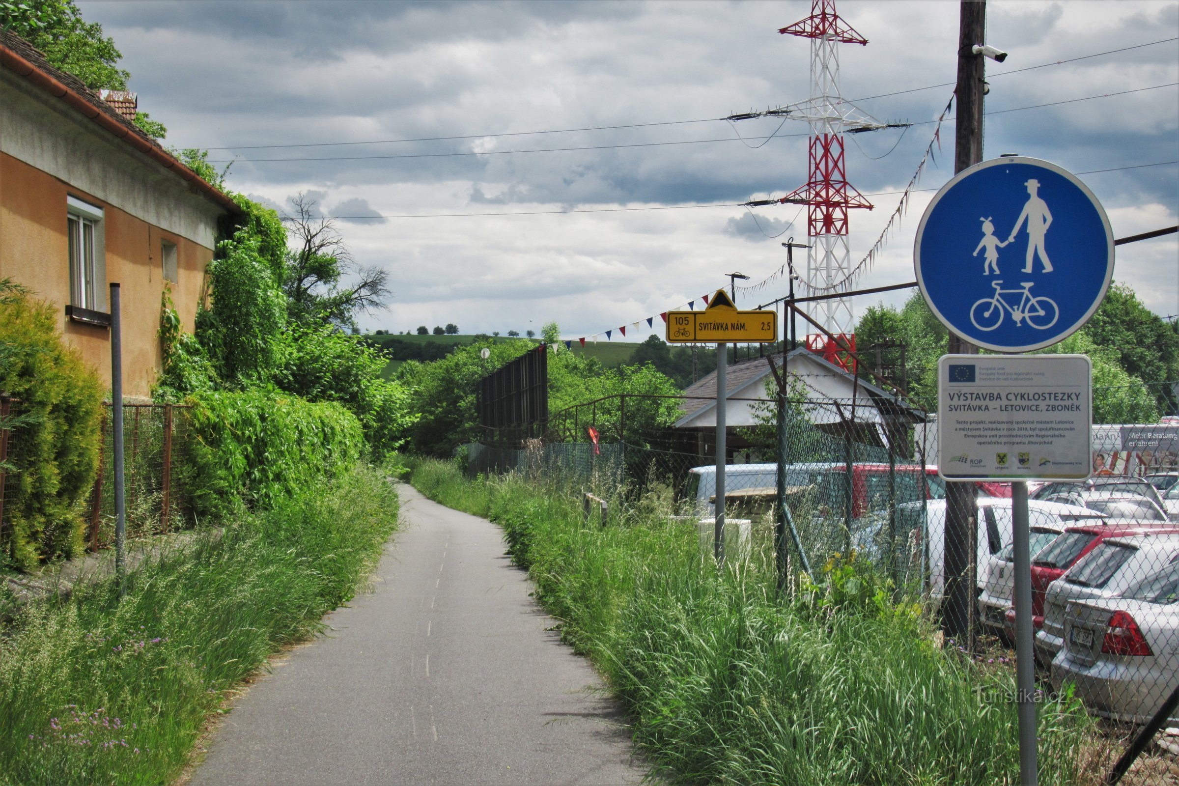 La începutul noii piste de biciclete din Zboňek