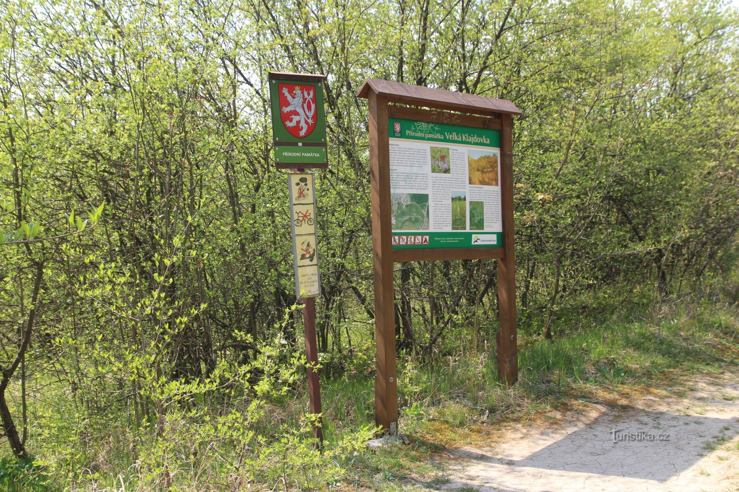La începutul traseului lângă Velká Klajdovka