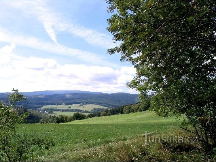 Ovanför Andělská Hora - utsikt över Praděd