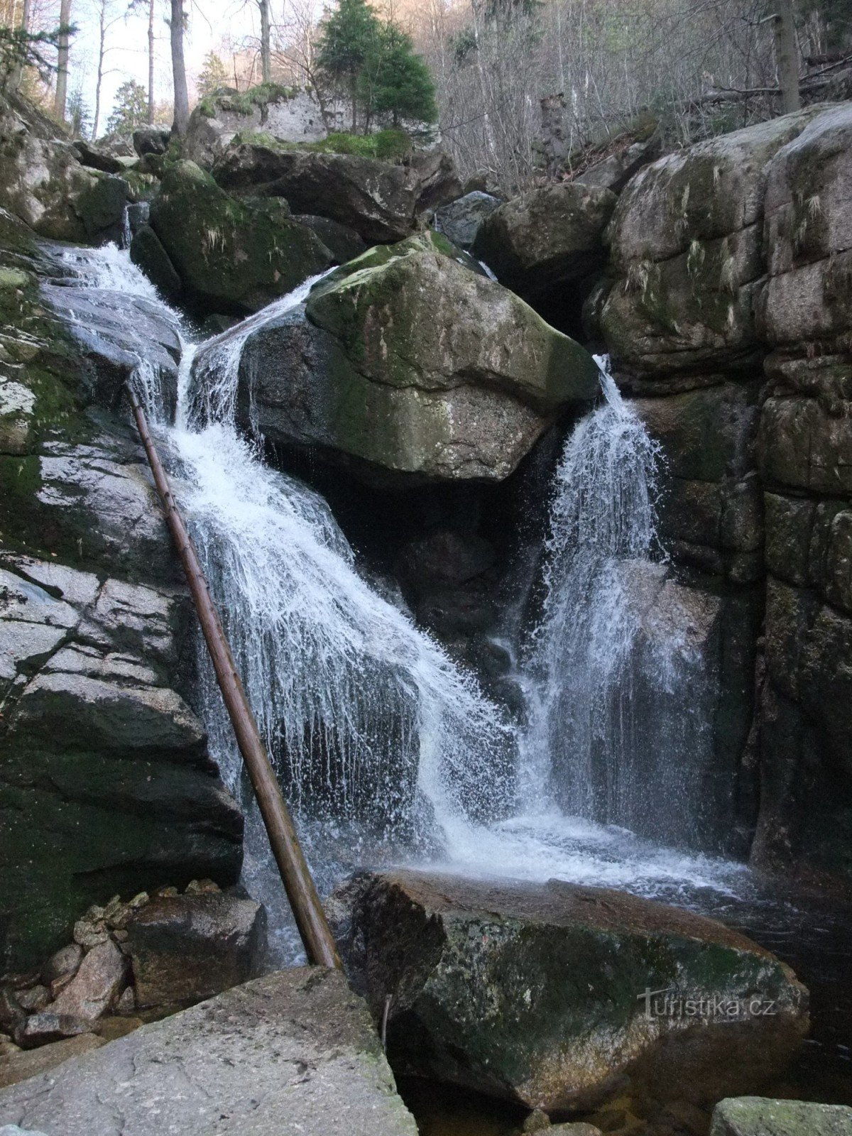 A beautiful waterfall on the Černý potoka