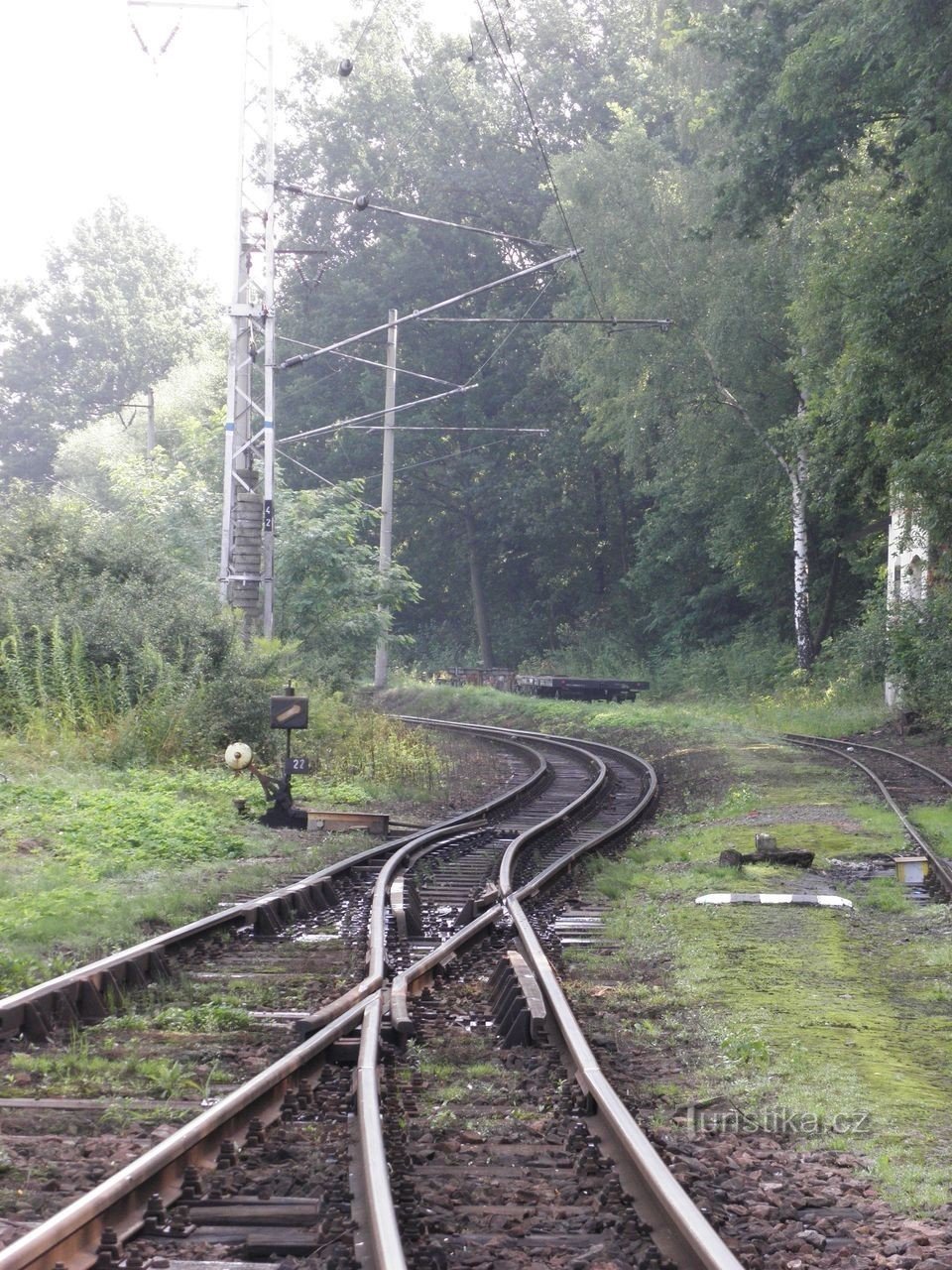 Estação ferroviária de Jindřichův Hradec - início da emenda da via - 31.7.2010