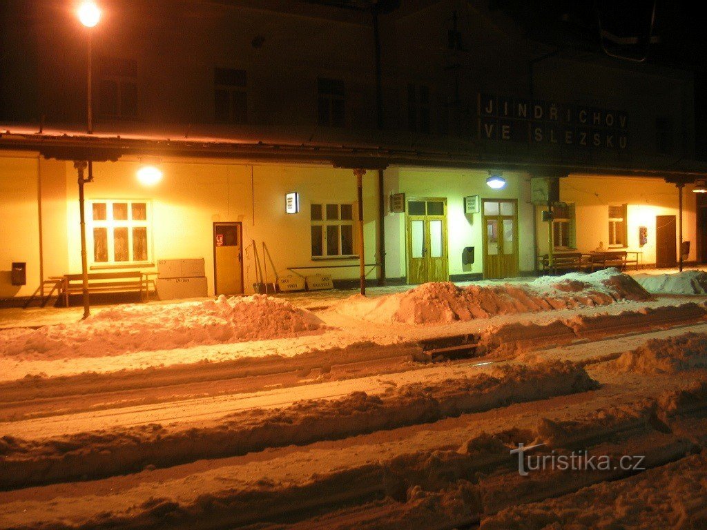 station in de winter