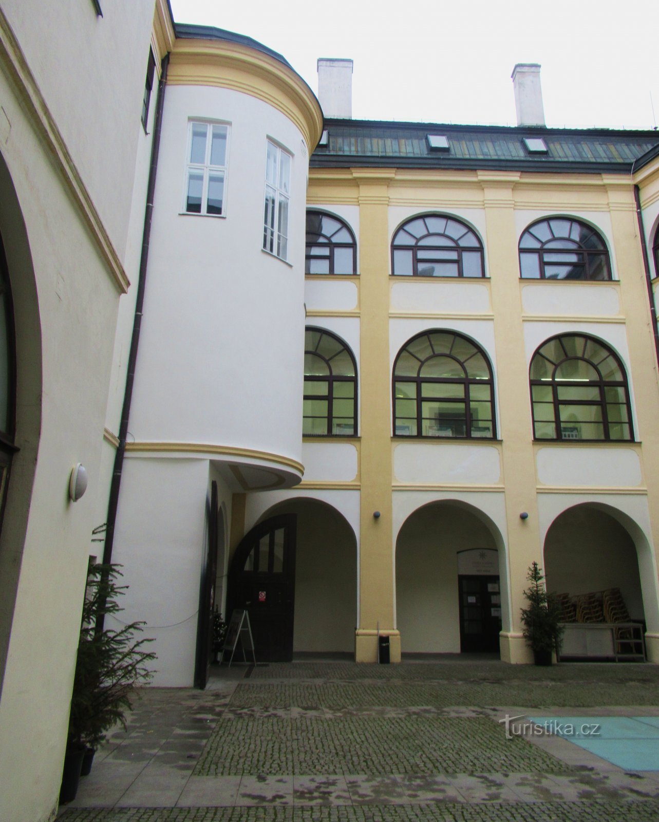 The courtyard of the castle in Zlín