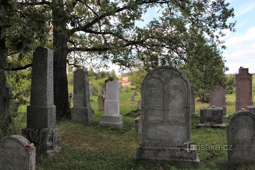 Tombstones in the center of the cemetery