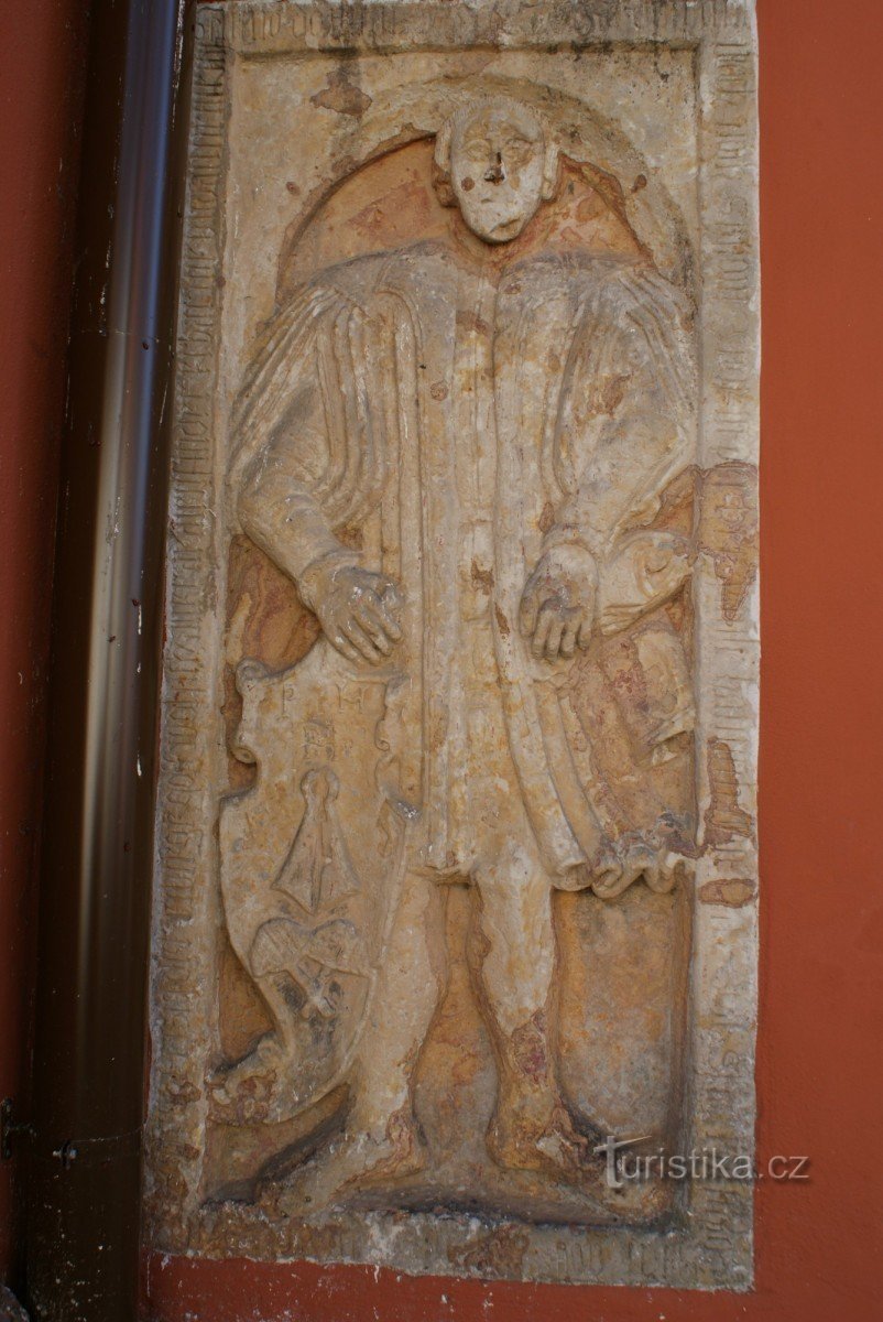 tombstone on the church of St. Mark