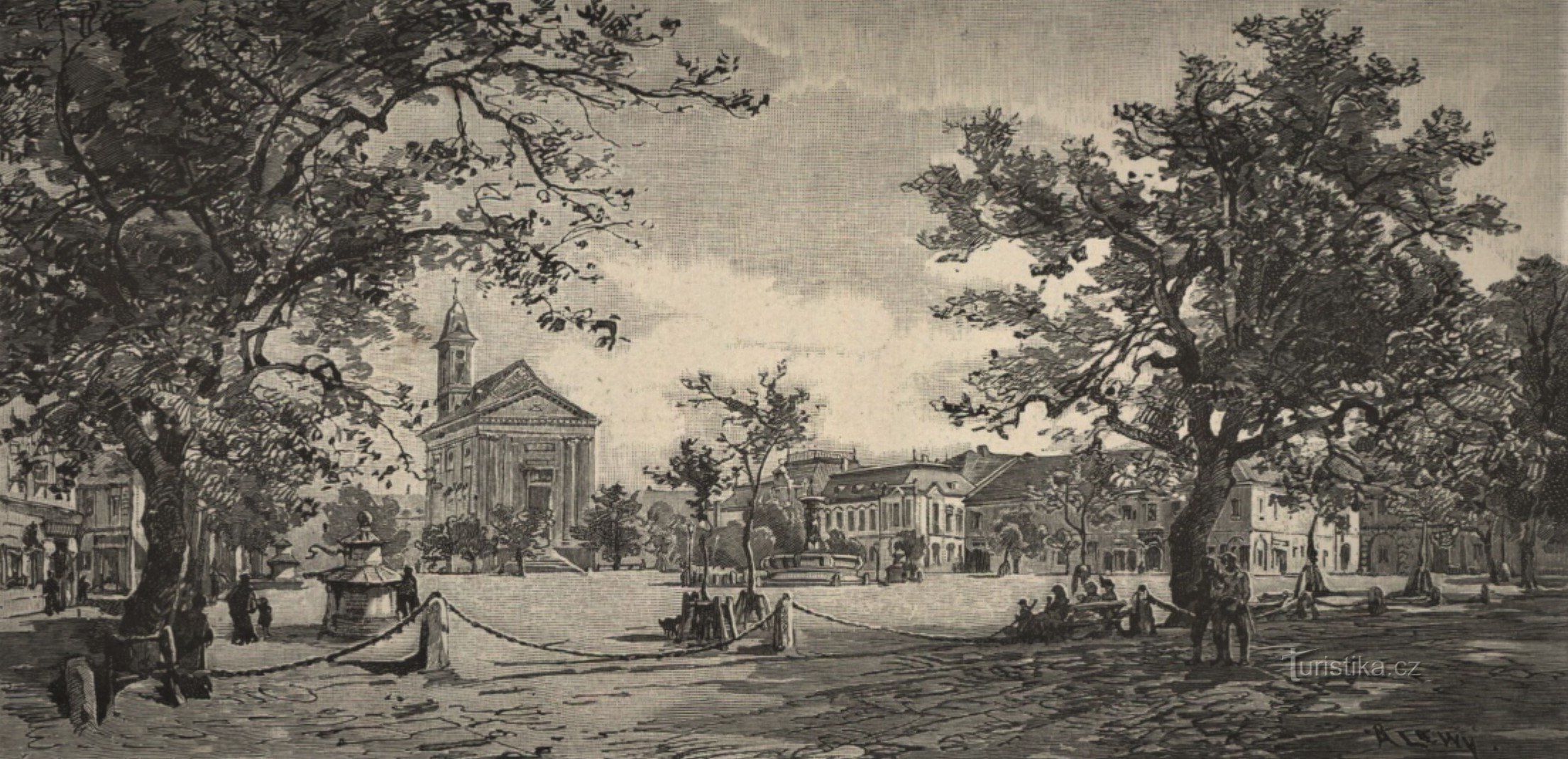 Plads i Josefov i slutningen af ​​det 19. århundrede