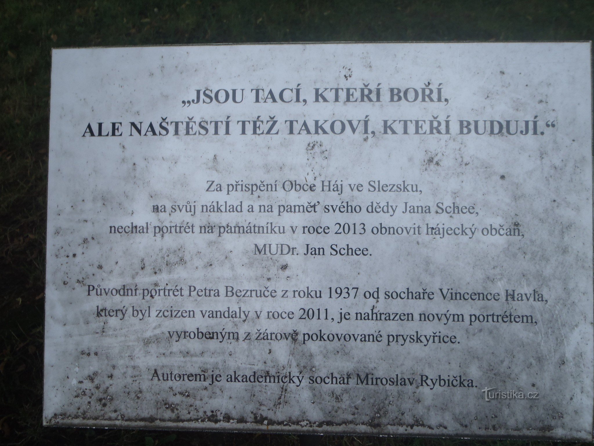 The inscription at the monument
