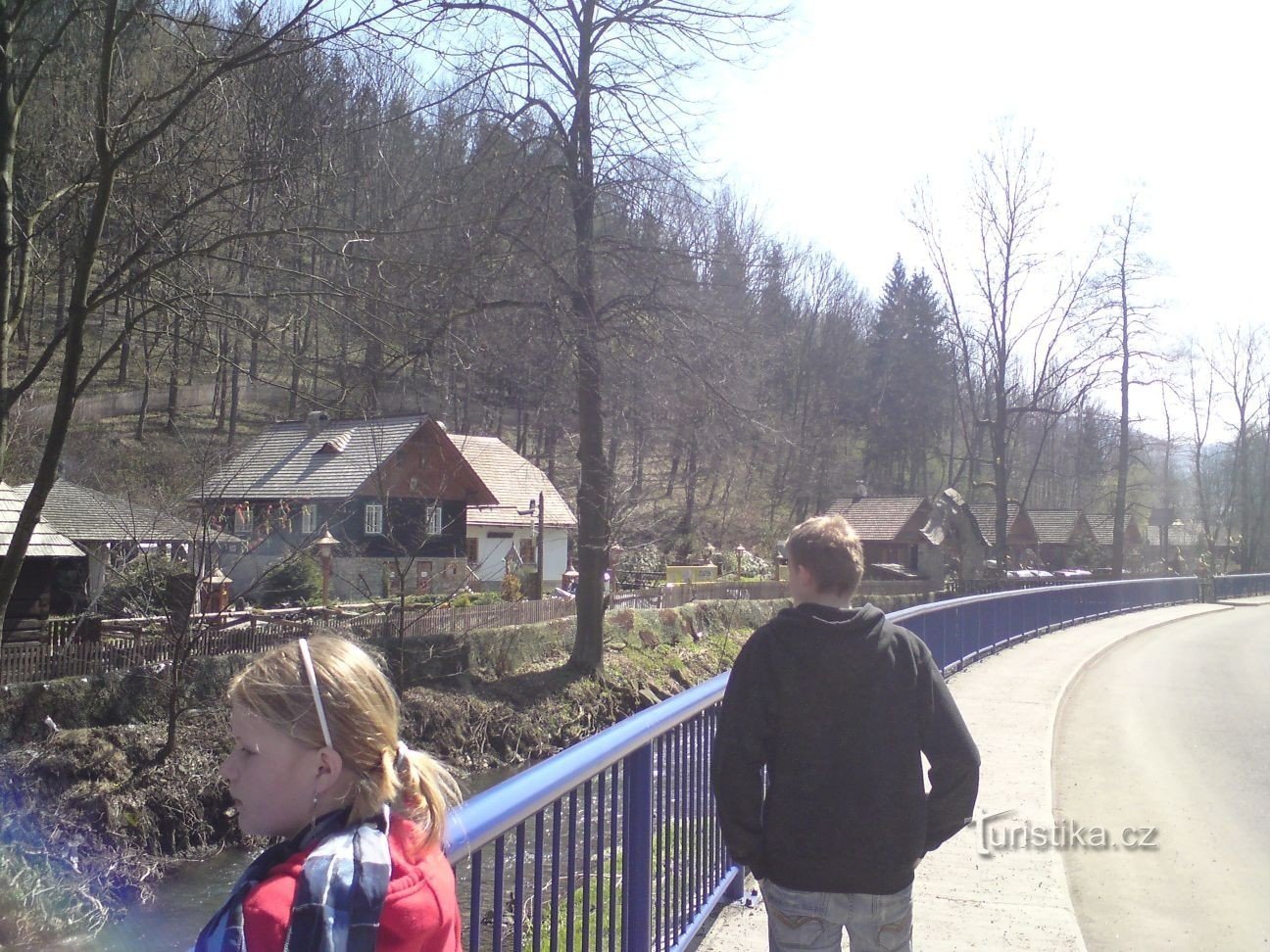 boarding stop of the road train next to the Na mlýně complex