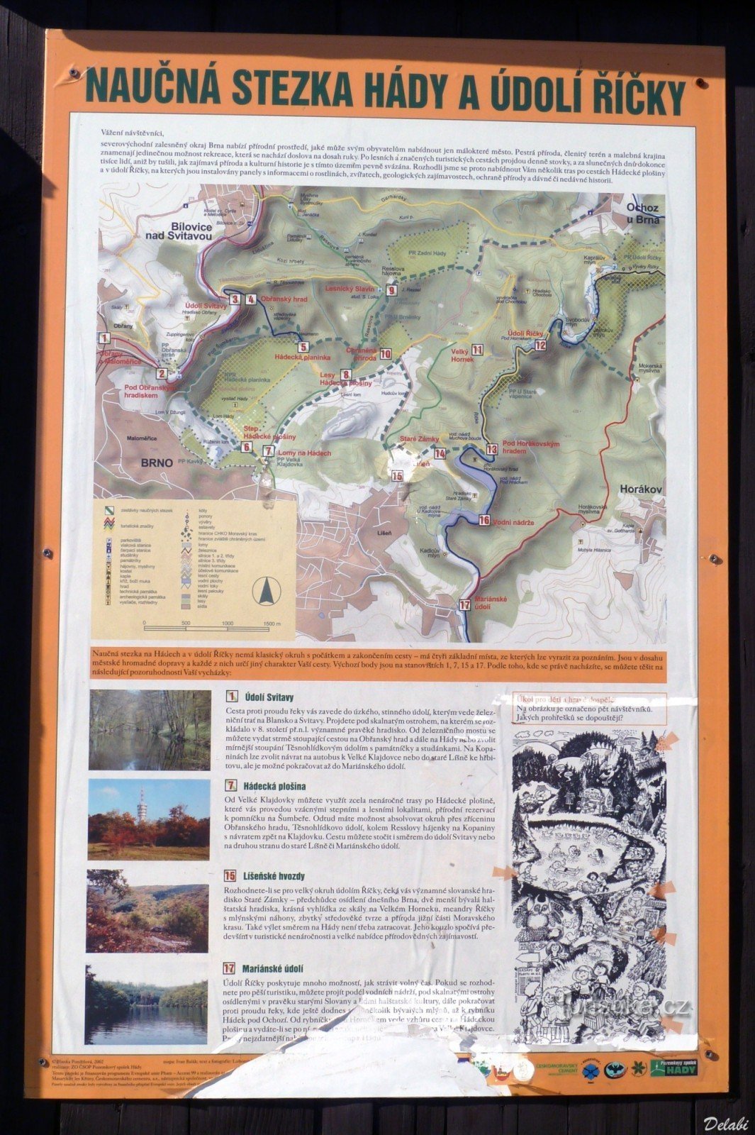 Hády educational trail - information board