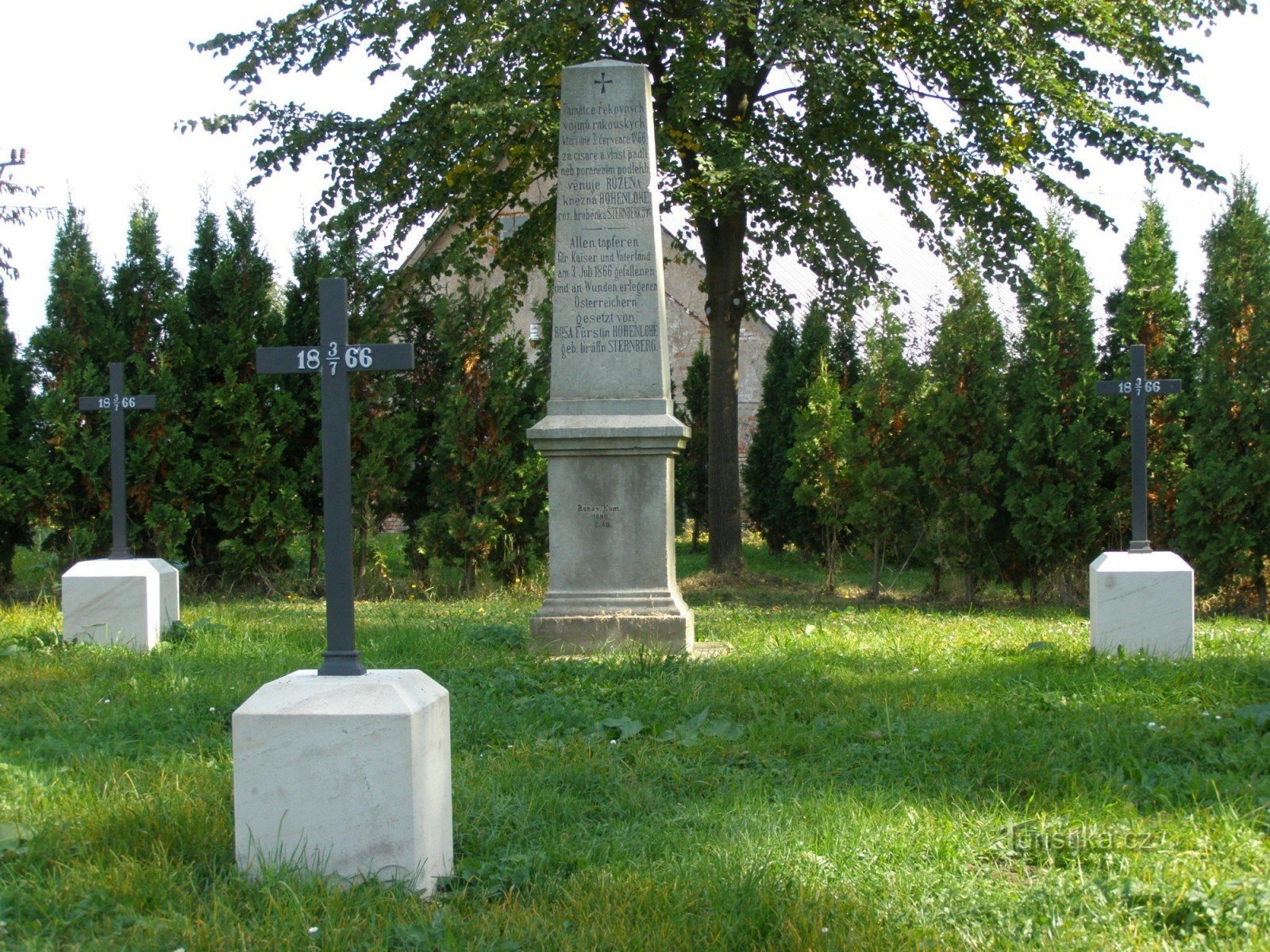 Nedelíště - taistelun sotilaallinen hautausmaa vuonna 1866