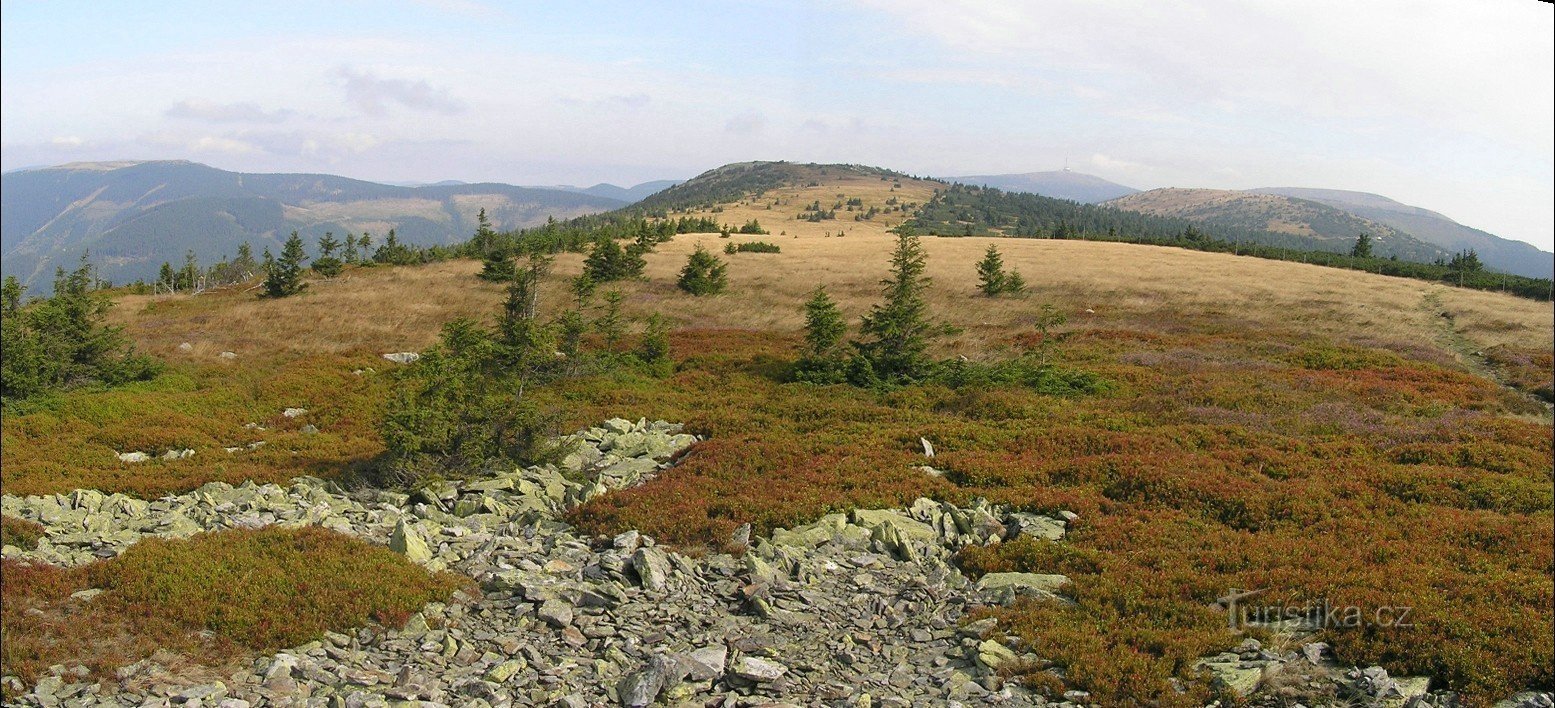 le cime più preziose della riserva naturale di Břidličná (vista da Pecné a Bři