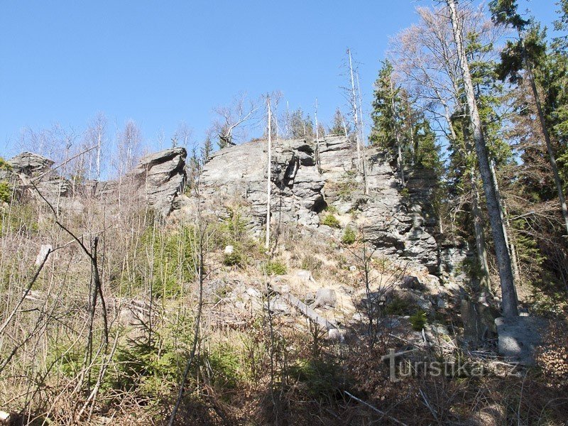 Der höchste Teil der Felsen