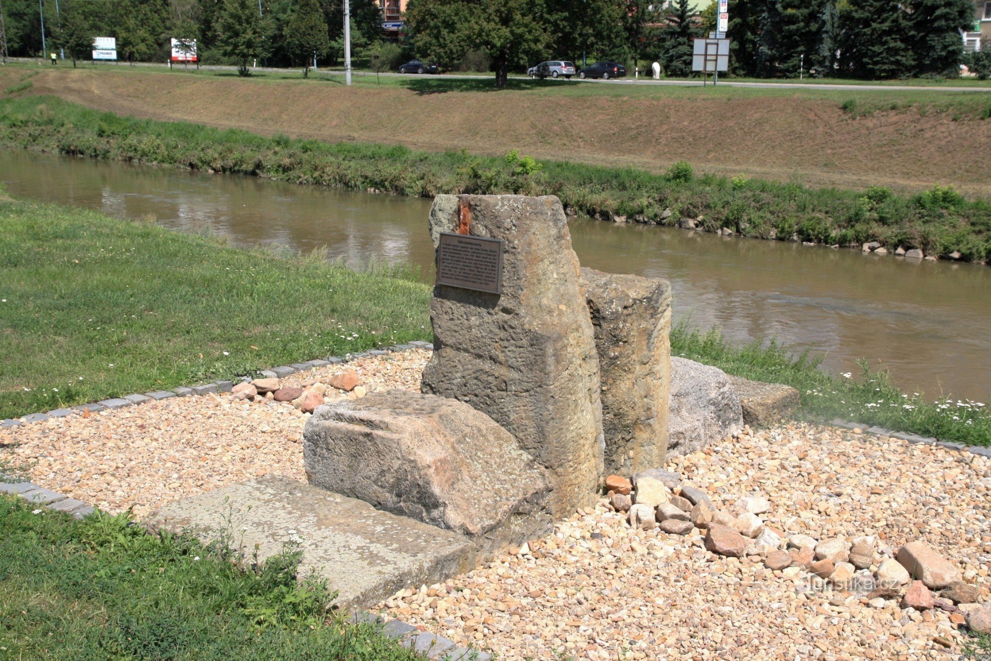 A few foundation stones of the 1897 bridge