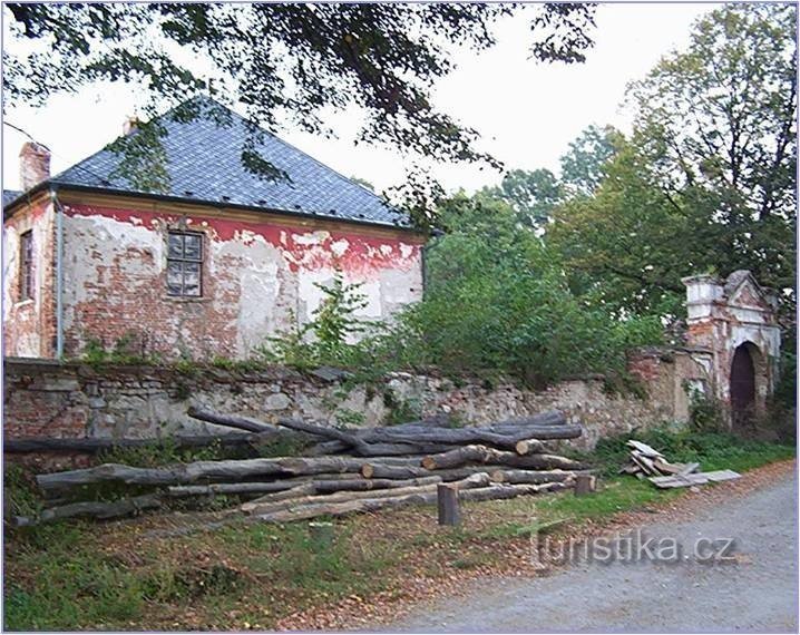 Nenakonice-slott-slott med en mur och en port-Foto: Ulrych Mir.