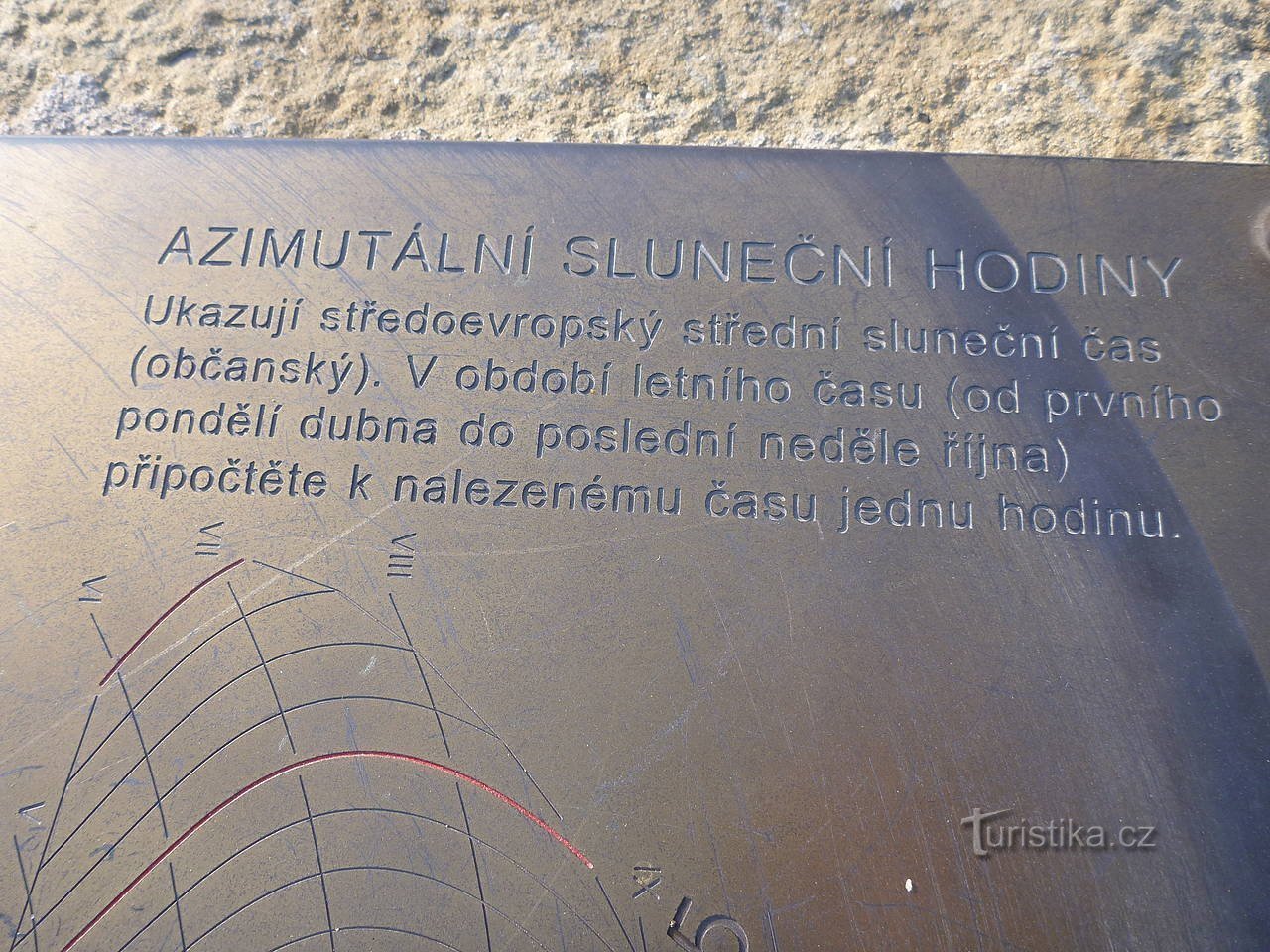 Đồng hồ mặt trời khác thường ở Žlutava.