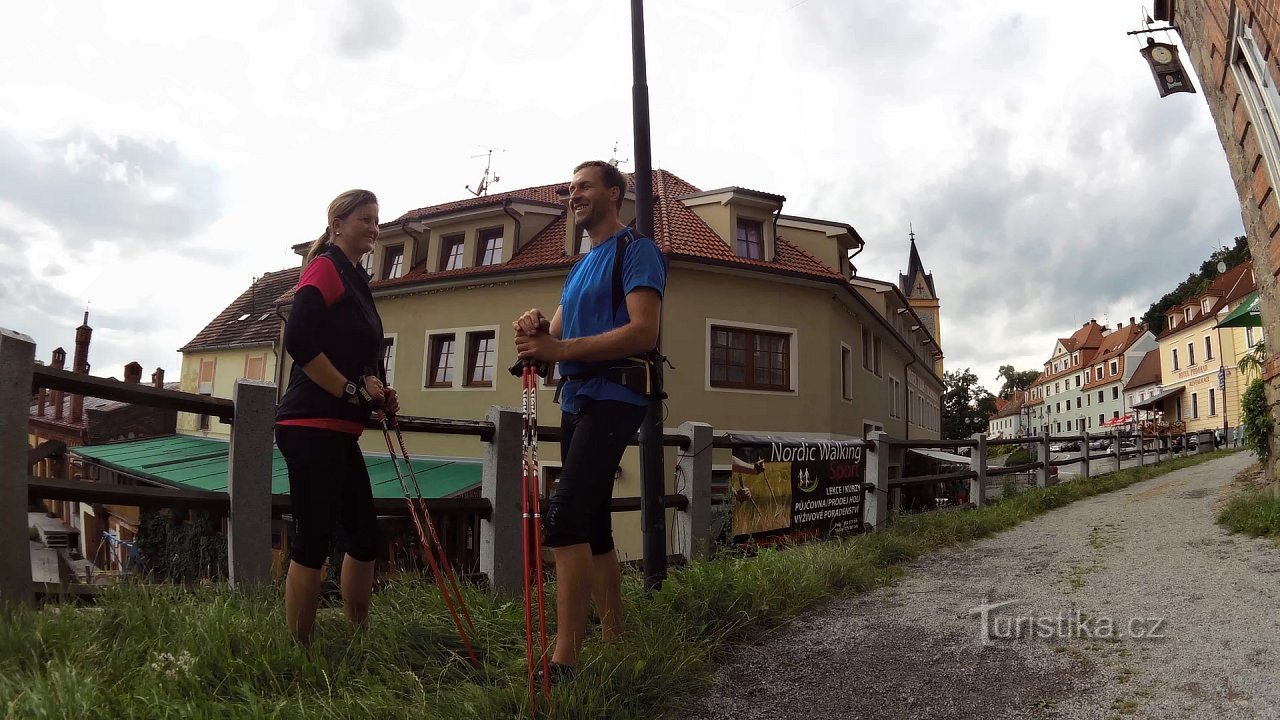 Nordic walking in the castle park in Hluboká nad Vltavou