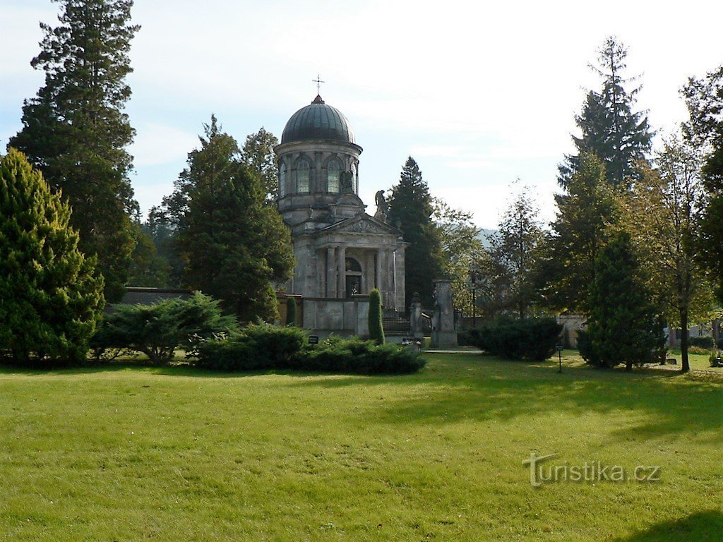 Uusi kaupunki Smrkemin, Klingerin mausoleumin alla.