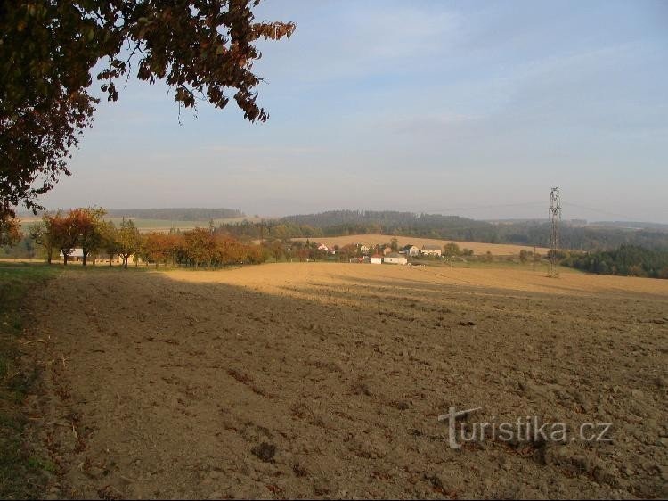 Nové Vrbno von der Straße nach Vítkov