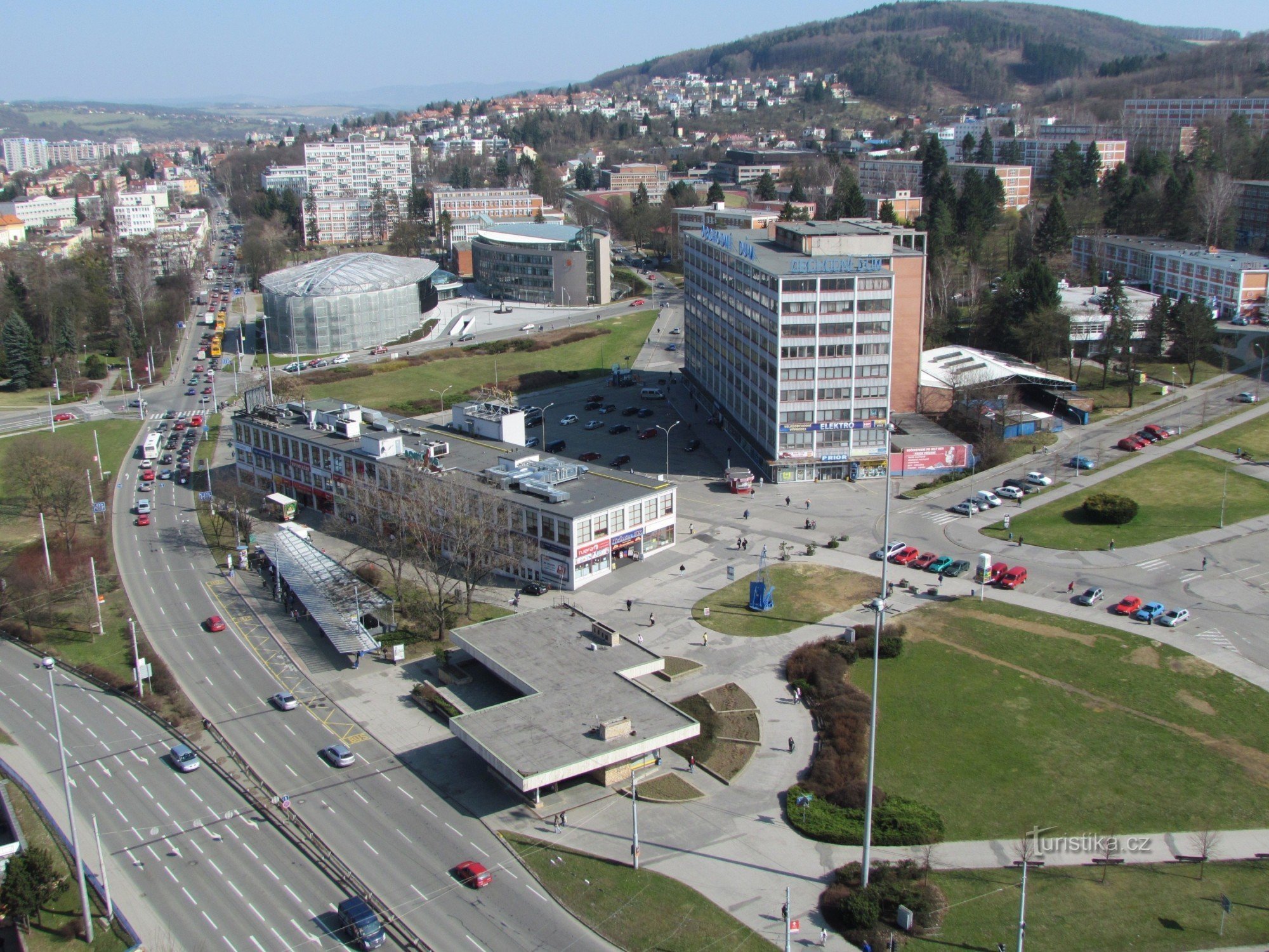 the newer center of Zlín