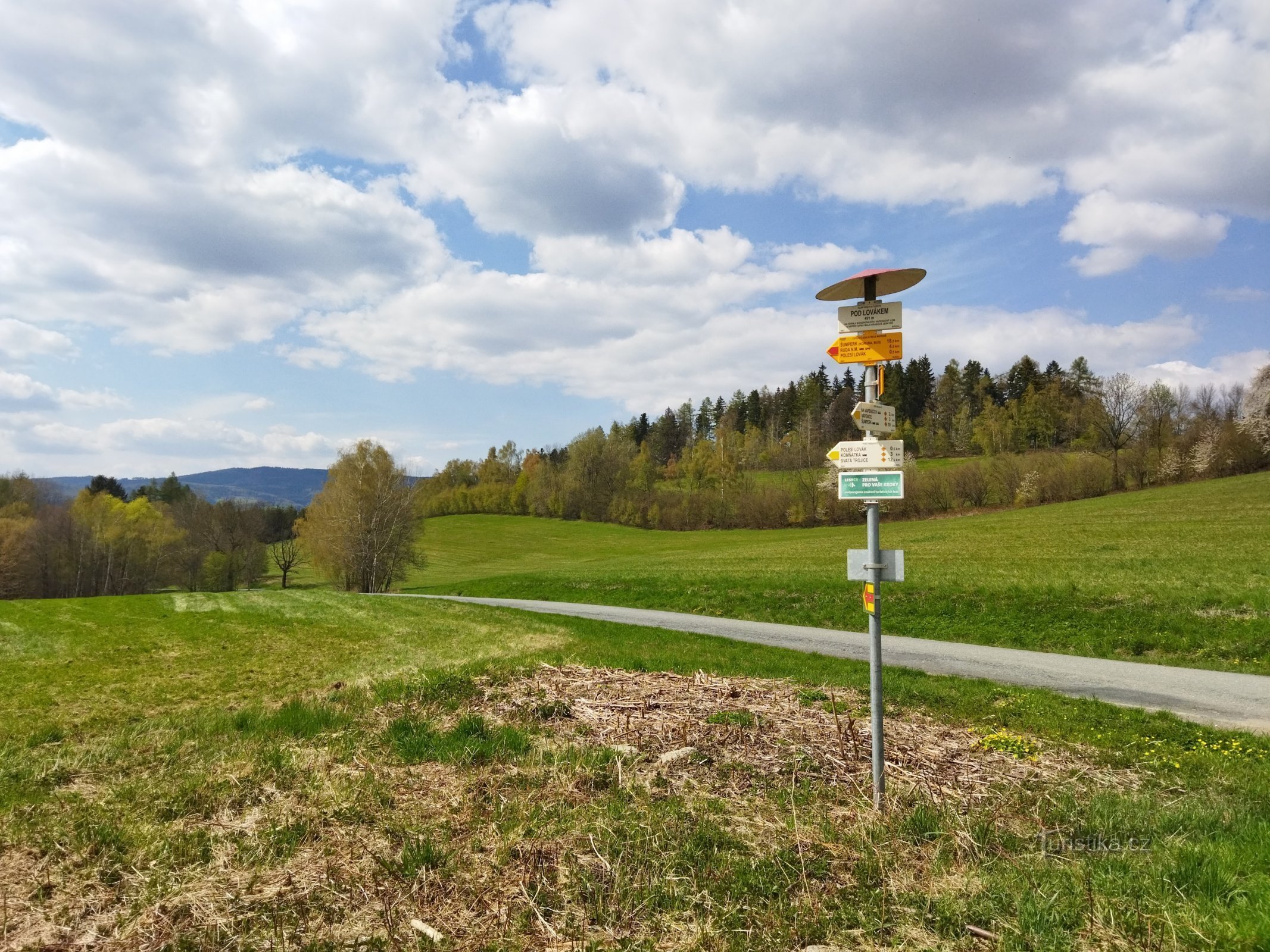 new signpost Pod Lovákem