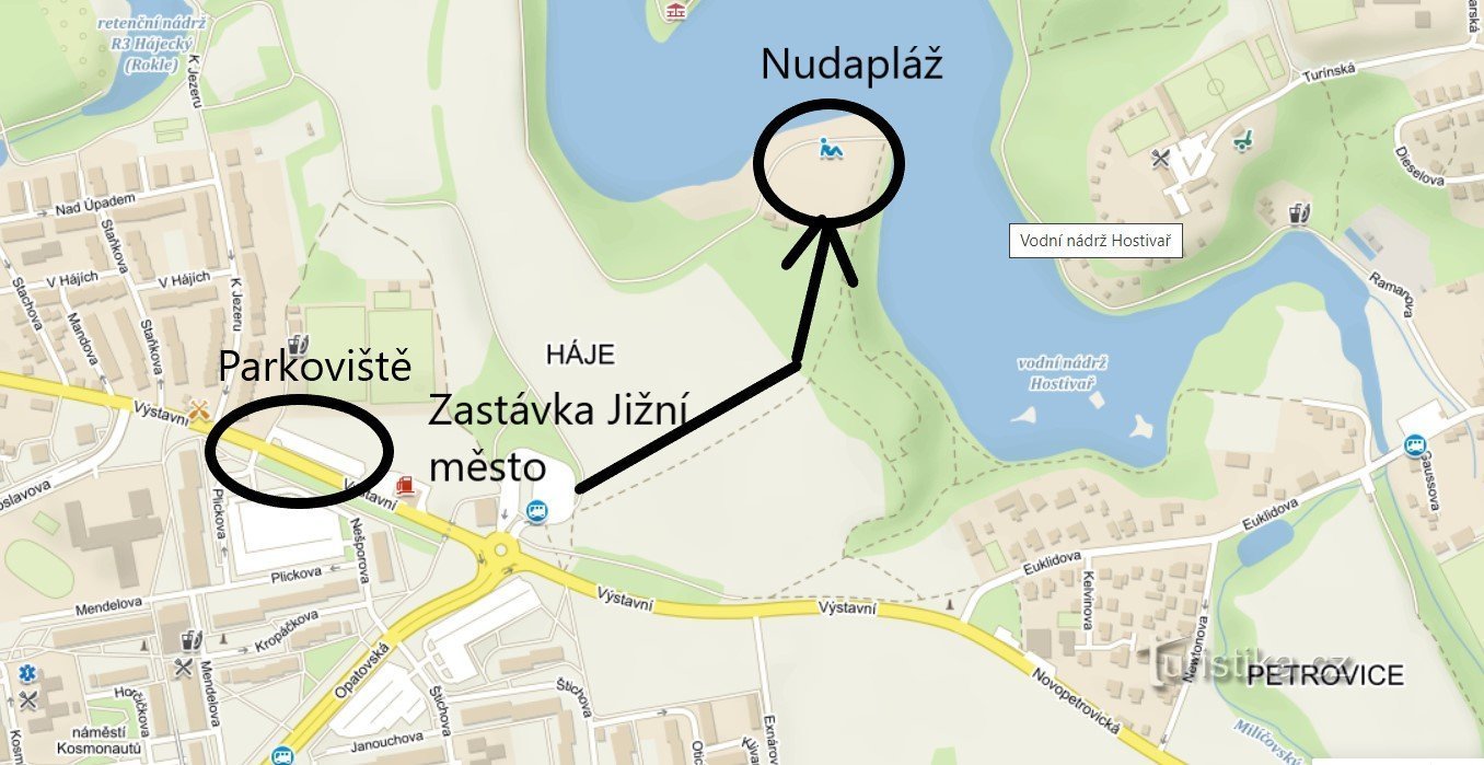 Nudiststrand i Hostivař i Prag