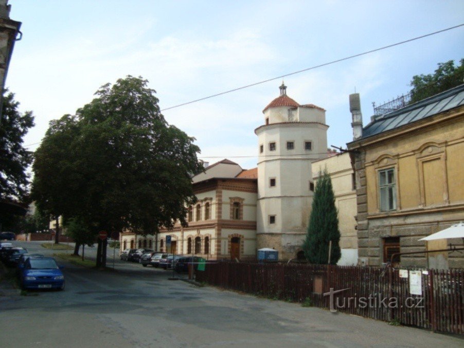 Nymburk-Ulice Na Vodárně-waterhuis-Turkse toren-Foto: Ulrych Mir.