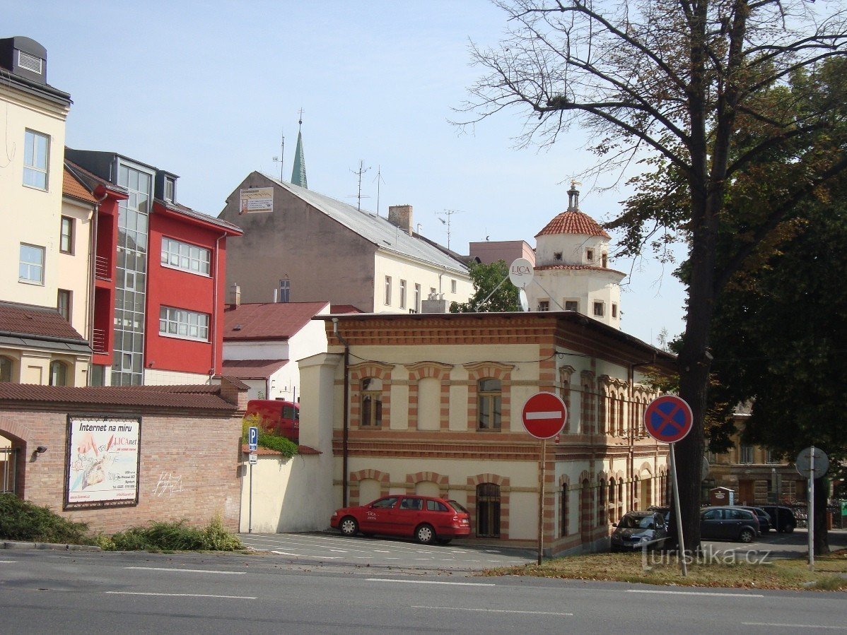 Nymburk-Ulice Na Vodárně-vodna hiša-Turški stolp-Foto: Ulrych Mir.