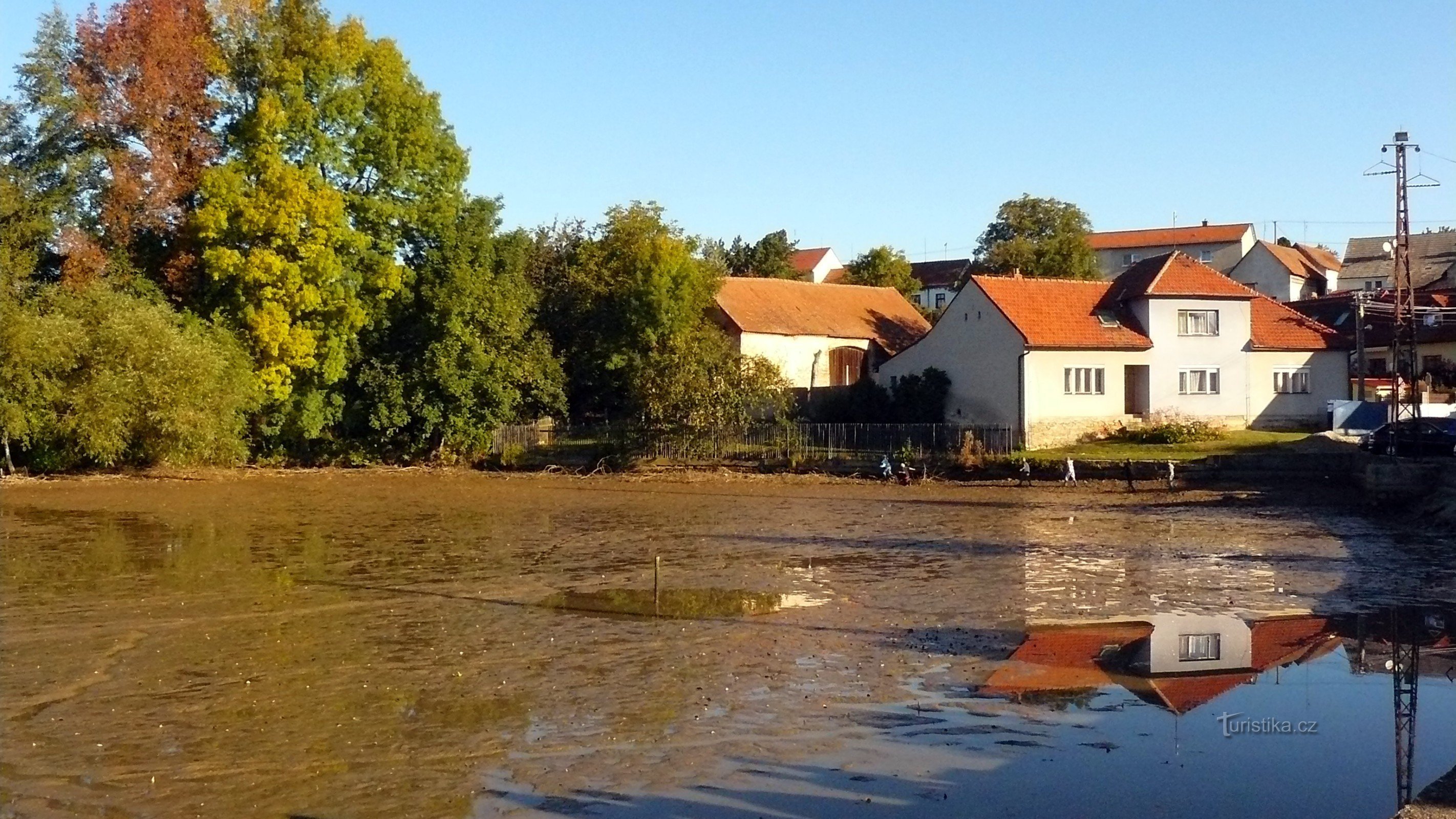 Rudka village, fishing pond