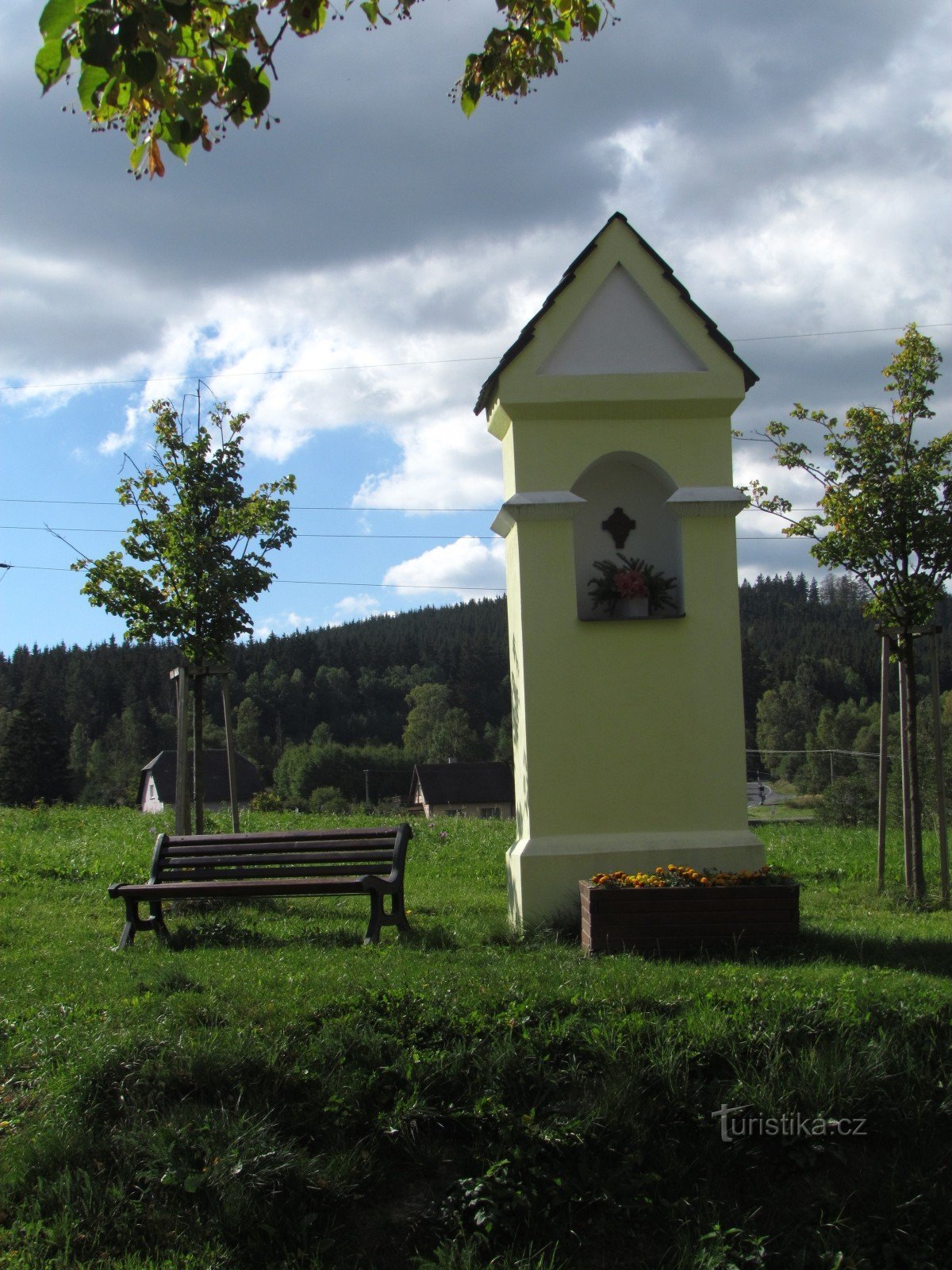 Het dorp Valšov in Nízké Jeseník