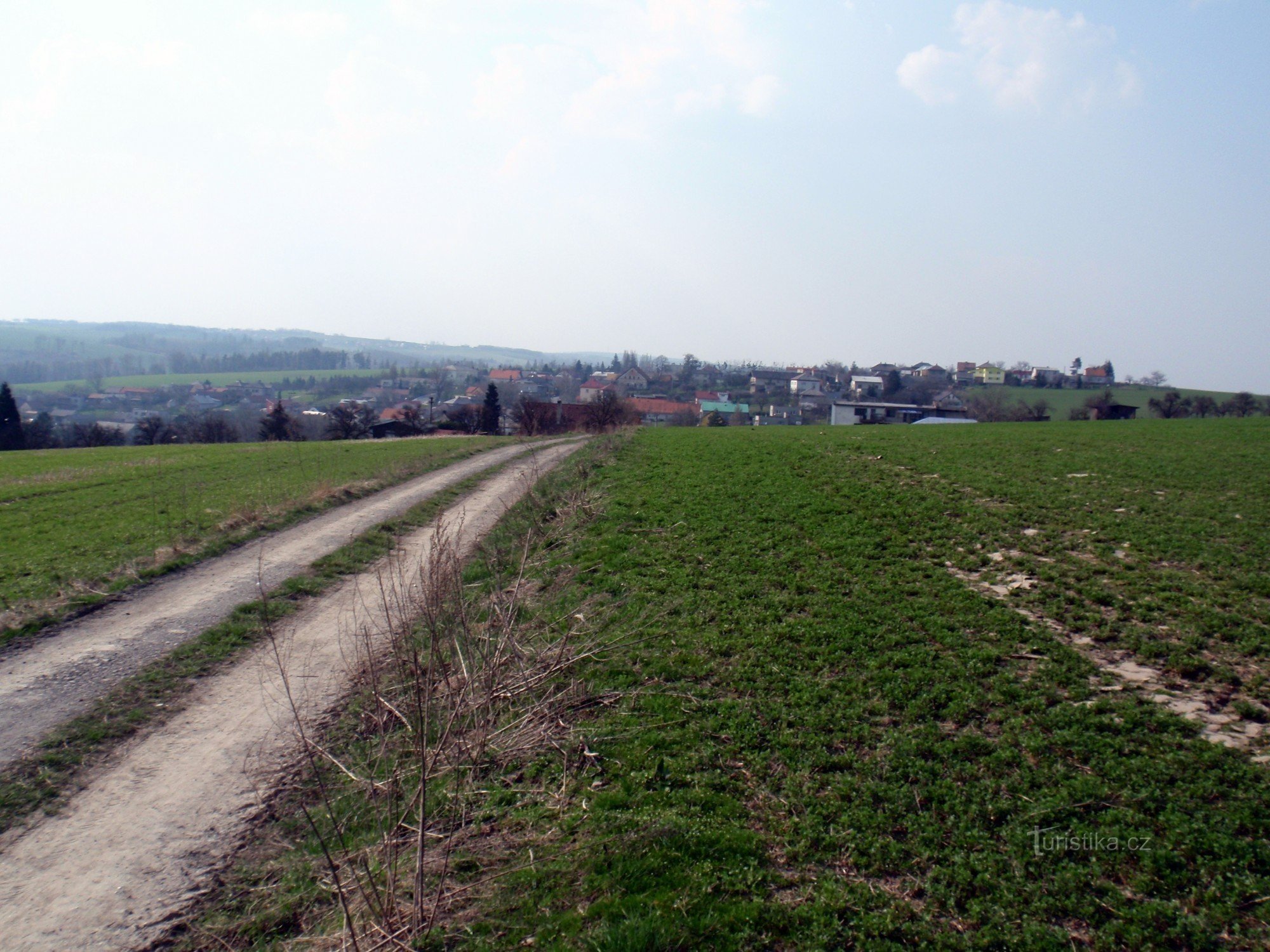 The village of Zbyslavice from cycle route 6191