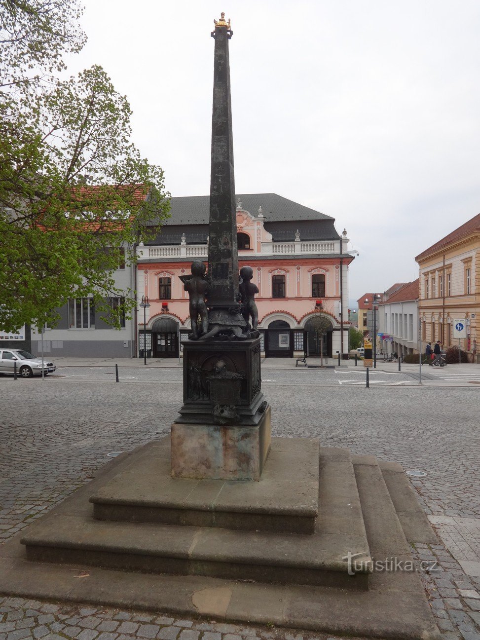 Via Lucis obelisk on Masaryk square in Uherské Brod