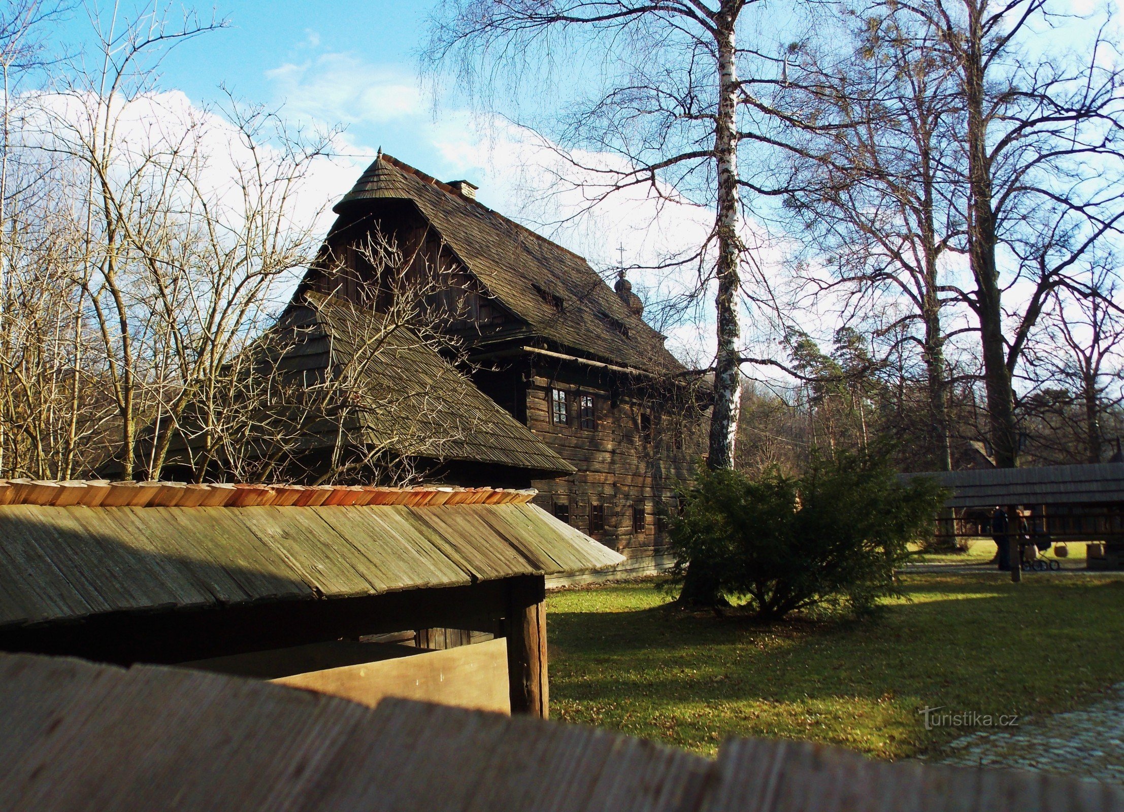 Objecten van de houten stad in Rožnov pod Radhoštěm