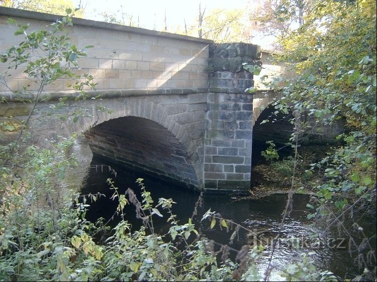 From the northwest: The bridge was built by Prince Karel Ditrichštejn in the Baroque style.