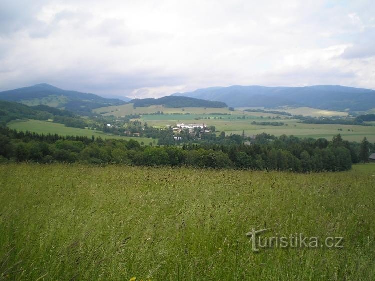 dalla cima del Roudné: Králický Sněžník e Horní Lipka