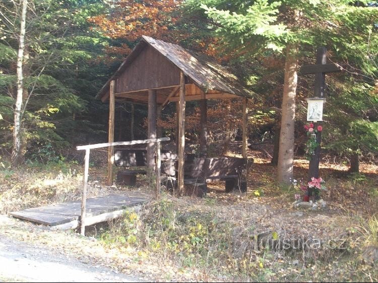 Aire de repos face au panneau