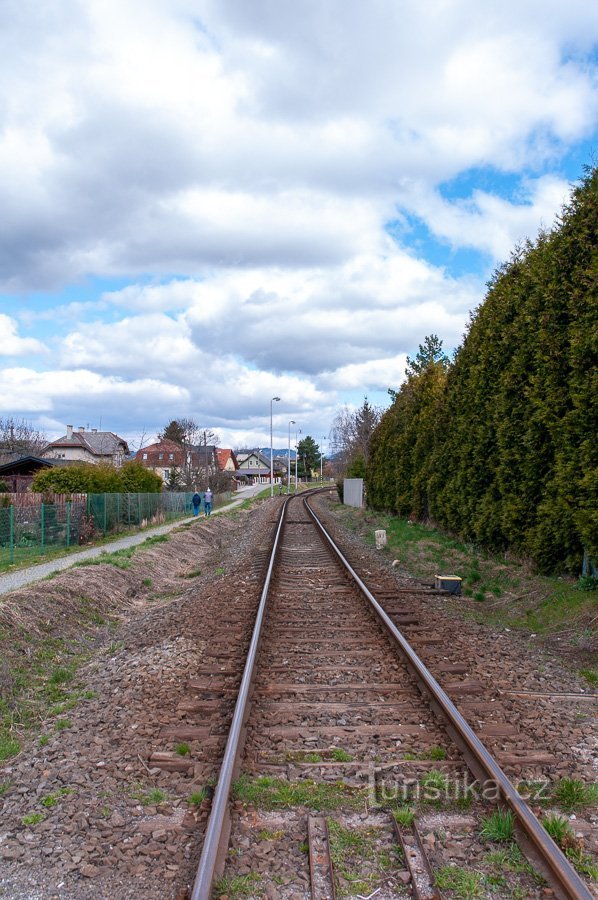 Looking back at the station