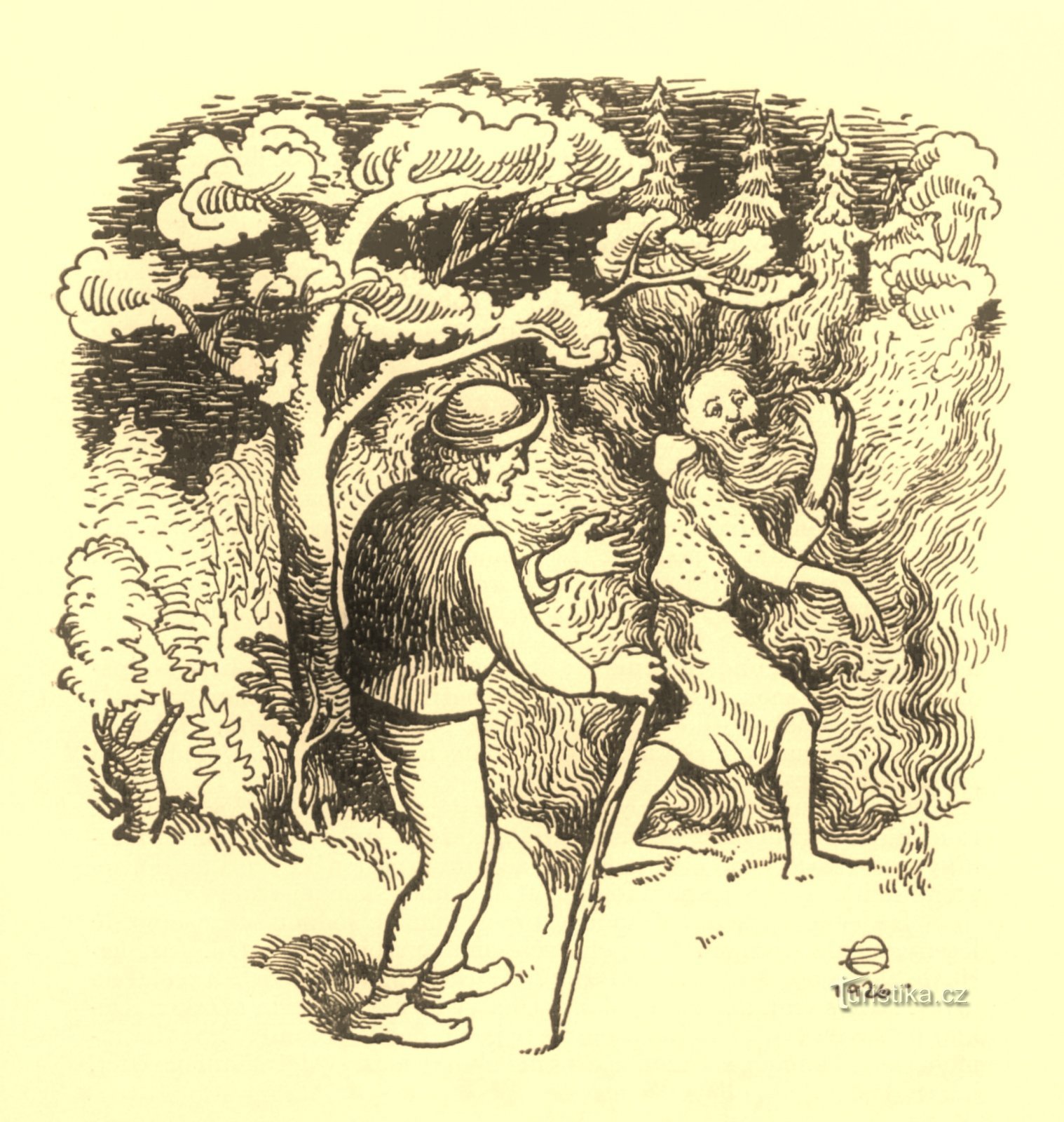 Ohnivý muž podle ilustrátora Otakara Zeminy